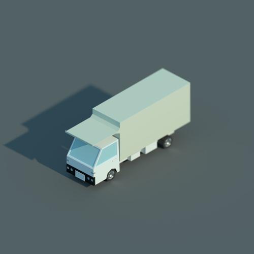 Low Poly Isometric Truck preview image